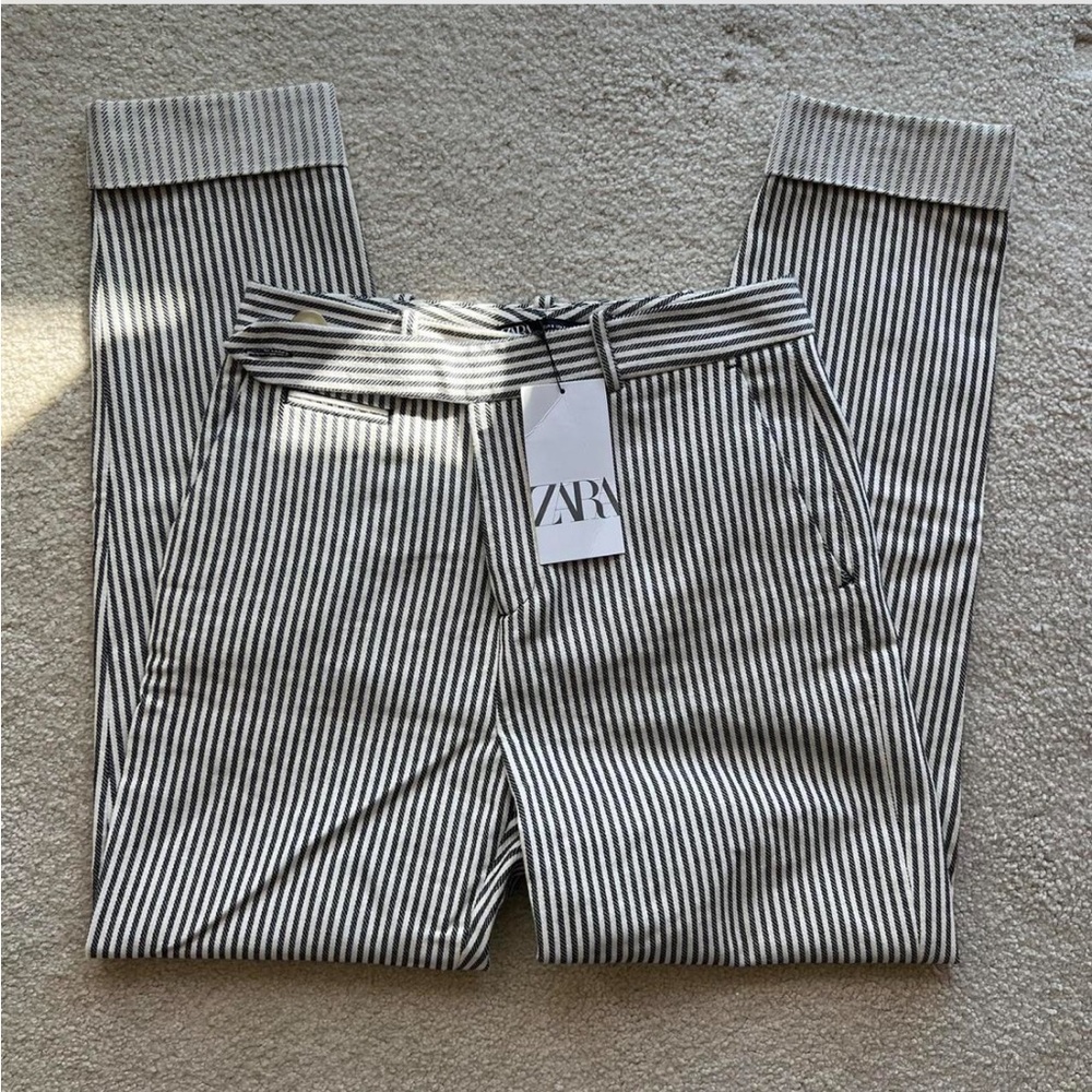 Zara Monochrome Striped Trousers